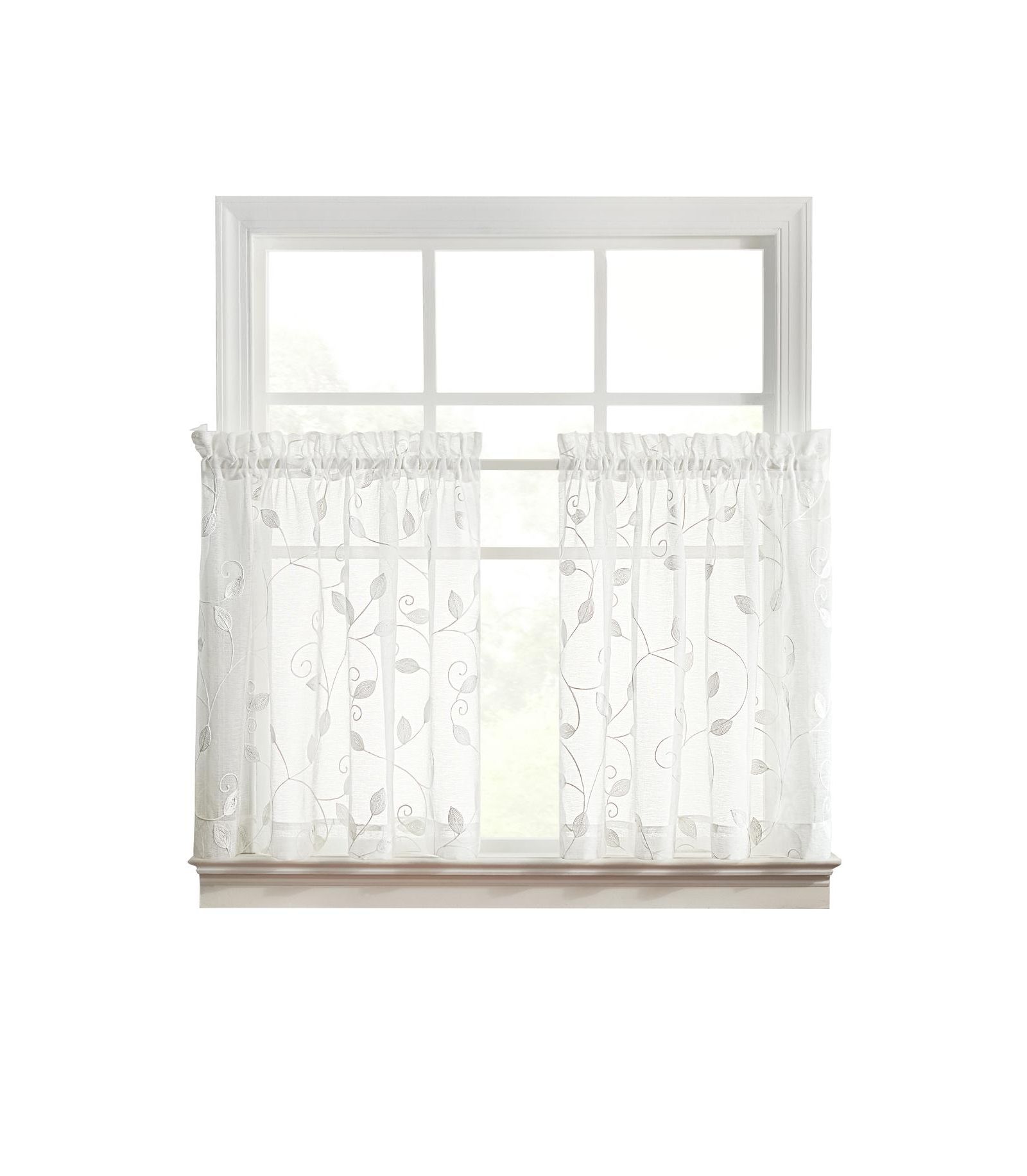 Шторы Ellis Curtain Chatham 100% Polyester Embroidered Sheer Rod Pocket 70" x 30"