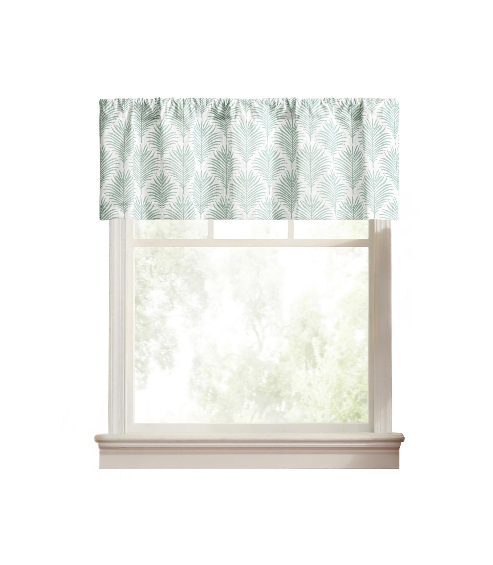 Ellis Curtain Palmetto 100% Cotton Tailored Rod Pocket Valance