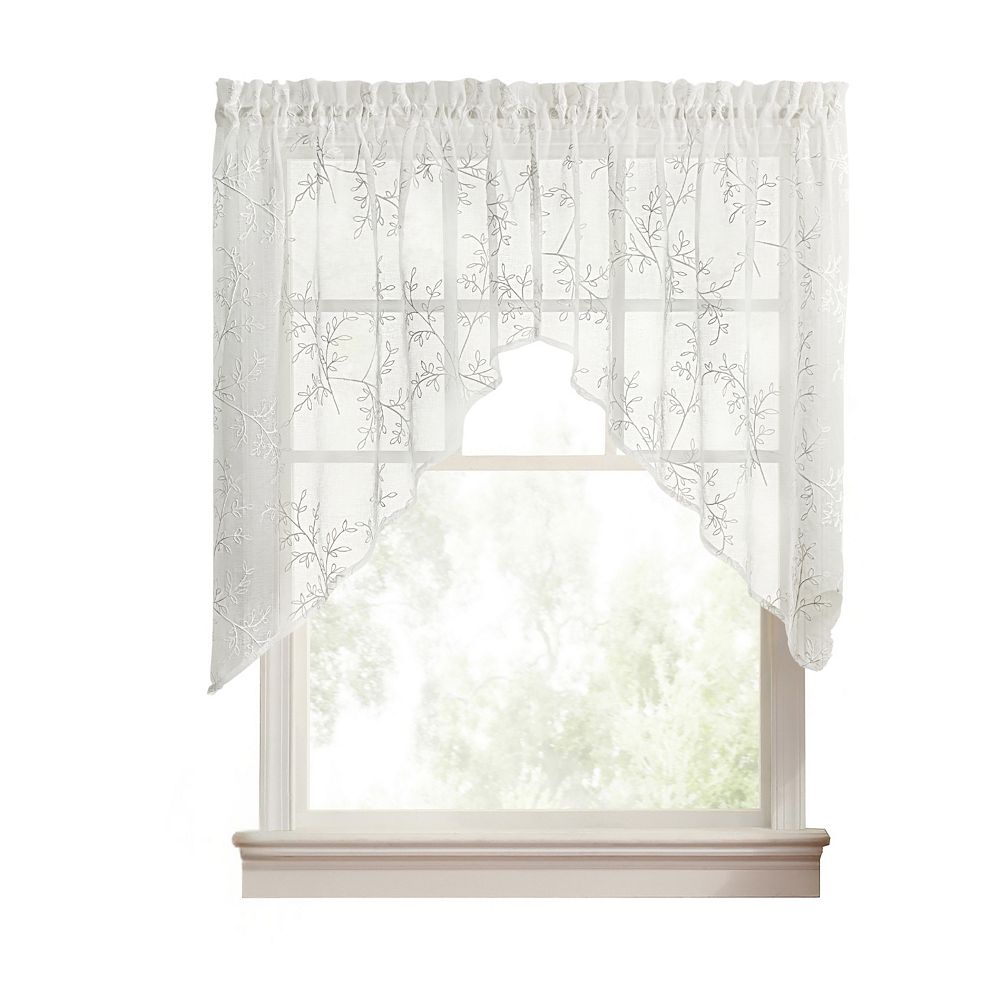 Штора Ellis Curtain Brewster 100% Polyester Embroidered Sheer Rod Pocket 52" x 63"