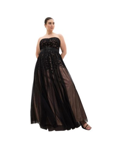 Платье maxi CITY CHIC Plus Size Embroidered Tulle