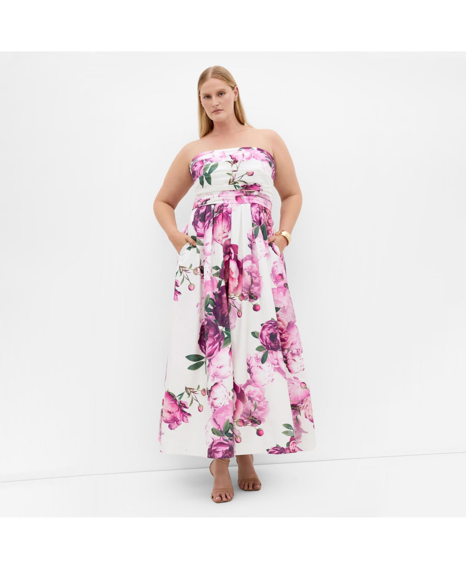 CITY CHIC Women's Rosalee Sleeveless Print Maxi Dress