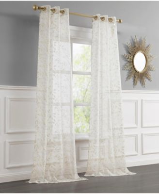Dainty Home Cecily 2-Pack Linen Textured Metallic Light Filtering Grommet Curtain Panel Pair 38" x 84"