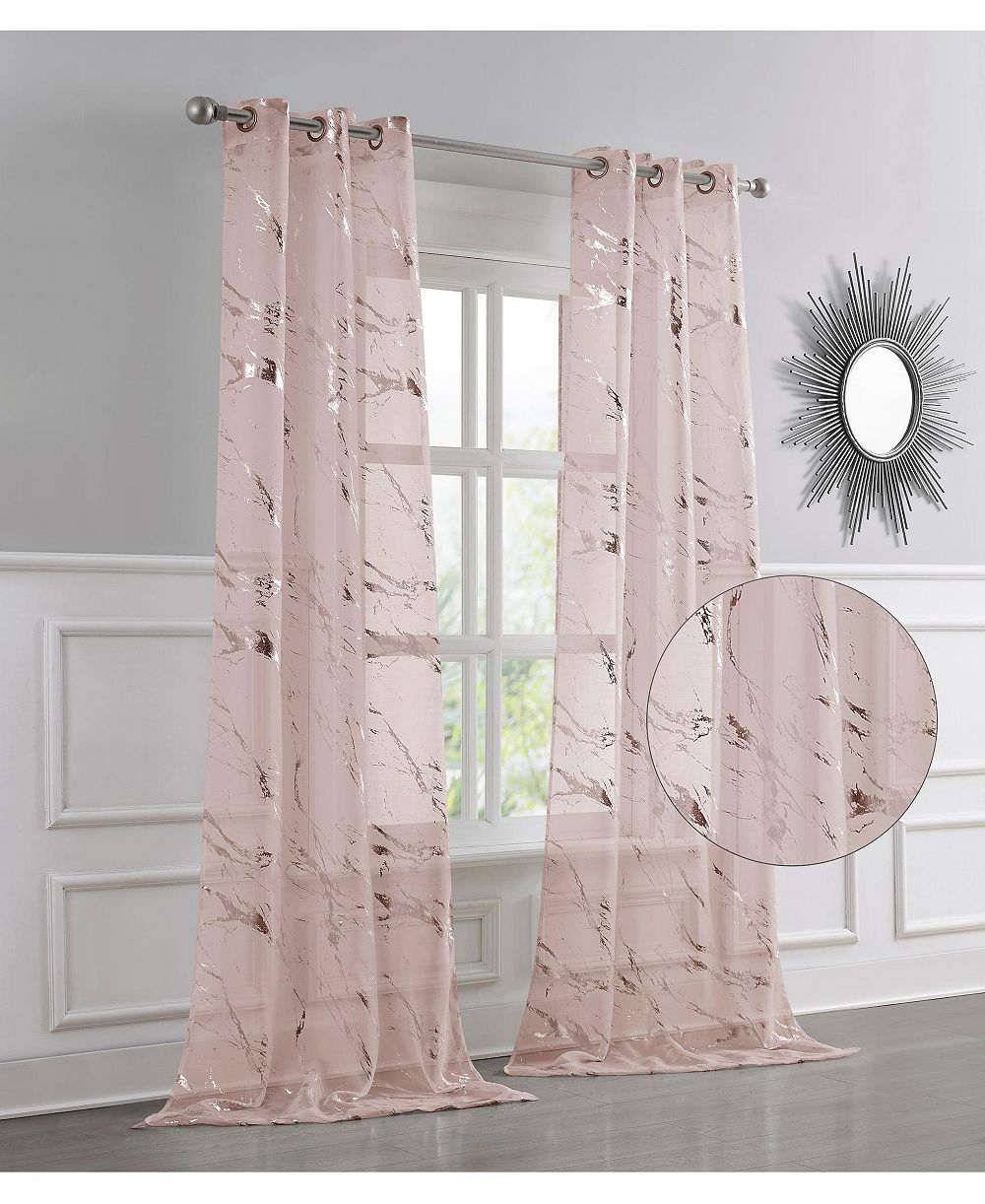 Комплект штор Dainty Home Chloe 2-Pack Linen Textured Metallic Light Filtering Grommet Curtain Panel Pair 38" x 84"