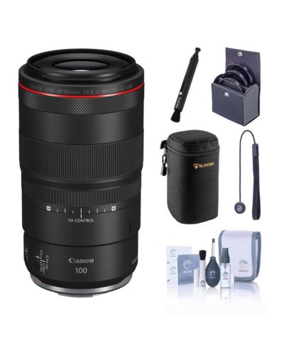 Canon RF 100mm f/2.8 L Macro IS USM Lens, Bundle with ProOptic 67mm Filter Kit, Cleaning Kit, Lens Cap Tether, Lens Pouch, Lens Cleaner