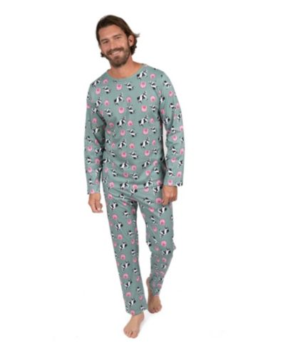 Мужская хлопковая пижама в два предмета с длинным рукавом Loose Fit от Leveret