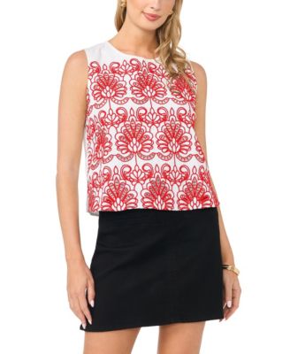 Vince Camuto Women's Embroidery Shell Top
