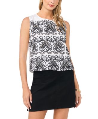 Vince Camuto Women's Embroidery Shell Top