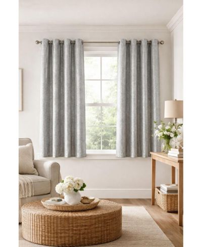 Шторы Kate Aurora Sadie Metallic Sparkle Grommet Gray