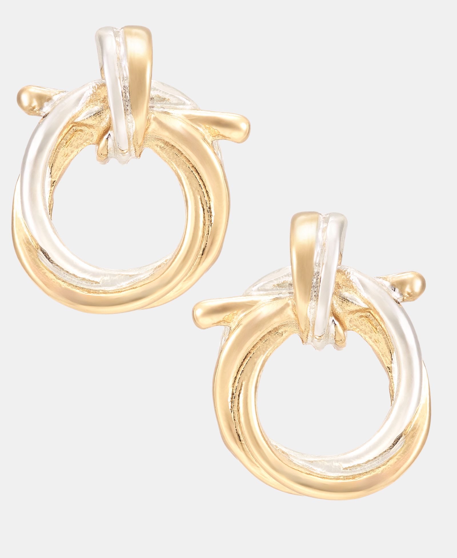 Серьги Anne Klein Two-Tone Twisted Doorknocker