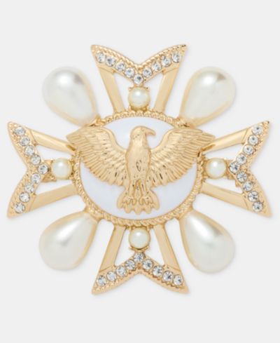 Брошь-заколка Anne Klein с имитацией жемчуга и кристалла Eagle