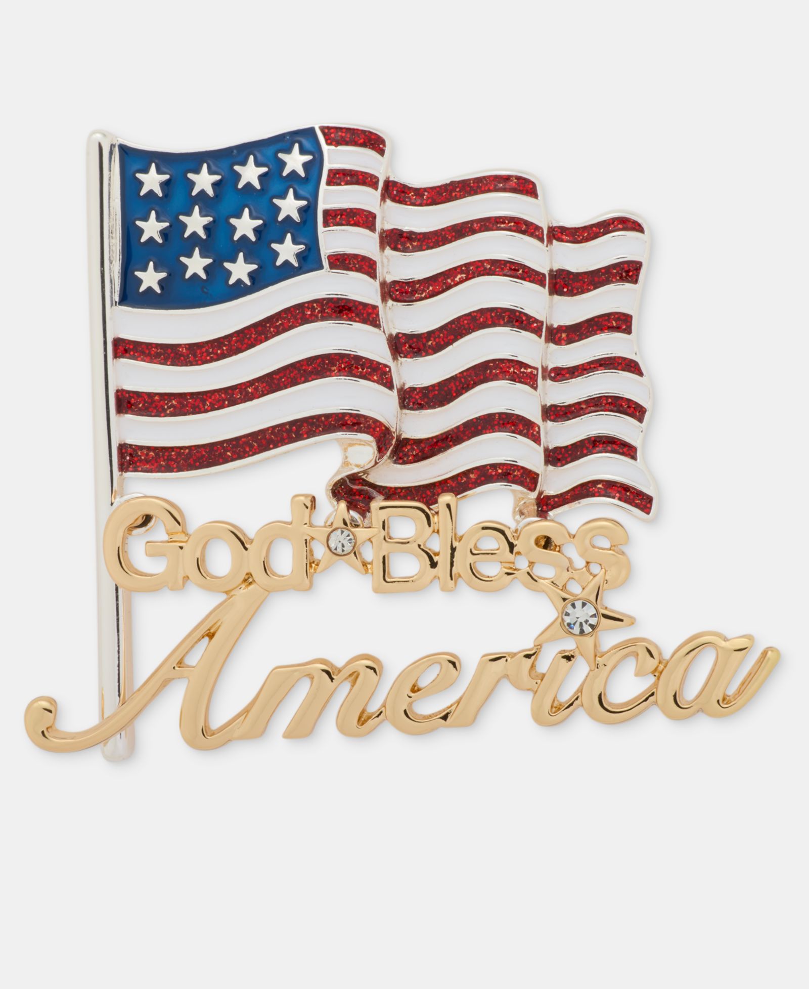 Значок Anne Klein Two-Tone Crystal America Flag