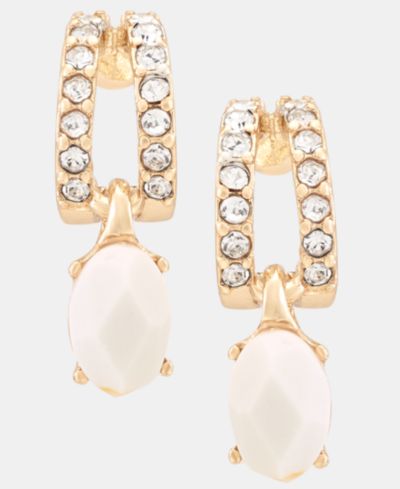 Серьги Anne Klein Gold-Tone с кристаллами и камнями-капельками