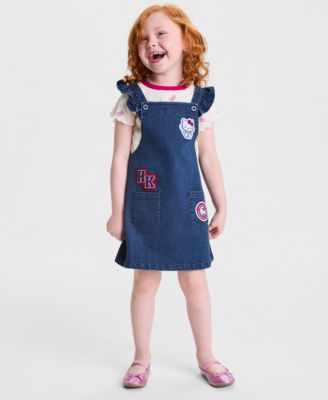 Hello Kitty Toddler Girls' 2T-6X T-Shirt & Denim Skirtall, 2-Piece Set