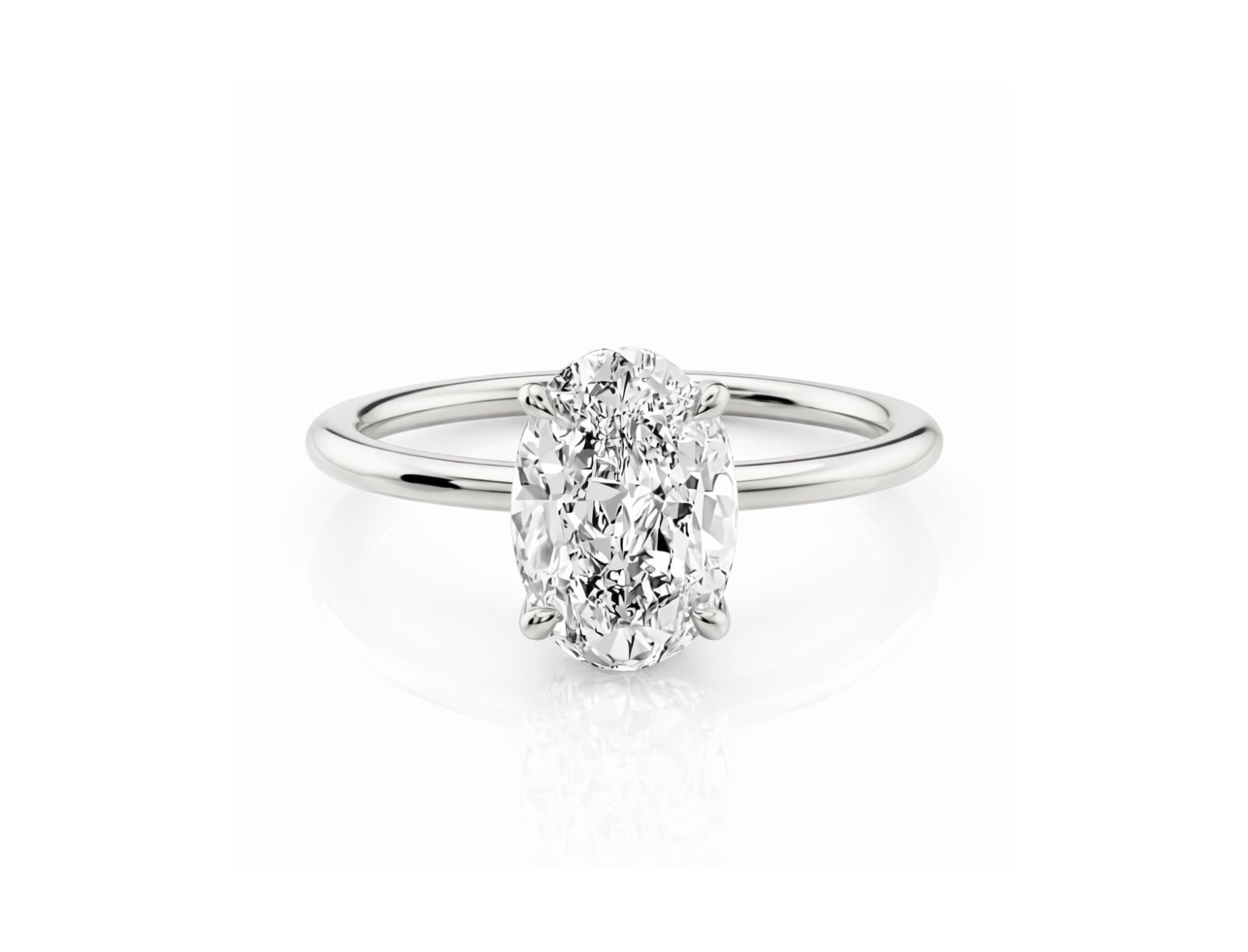 Dloria Elena Oval Moissanite Solitaire Vermeil Ring