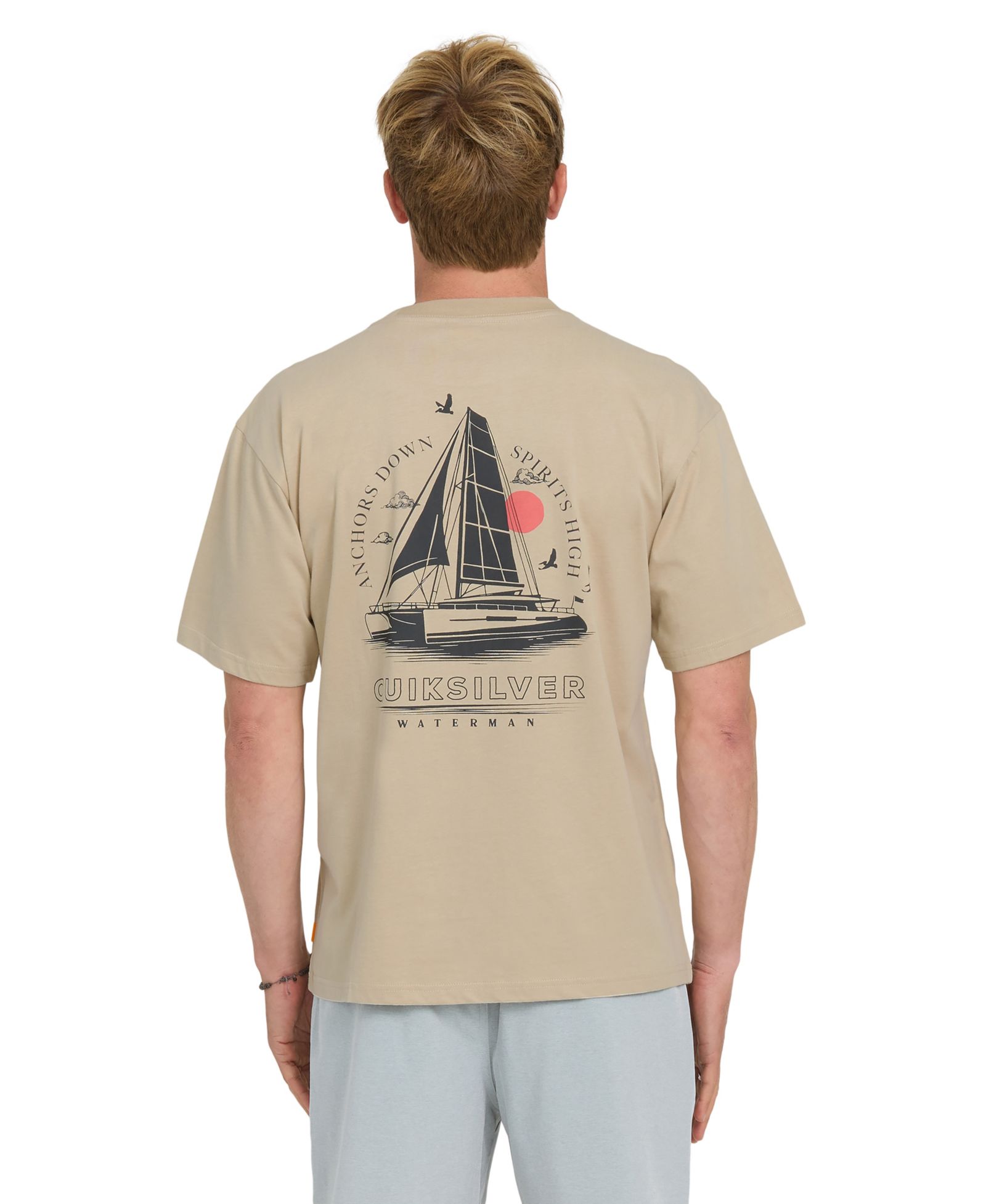 Quiksilver Waterman Men's Short-Sleeve Anchors Down T-Shirt