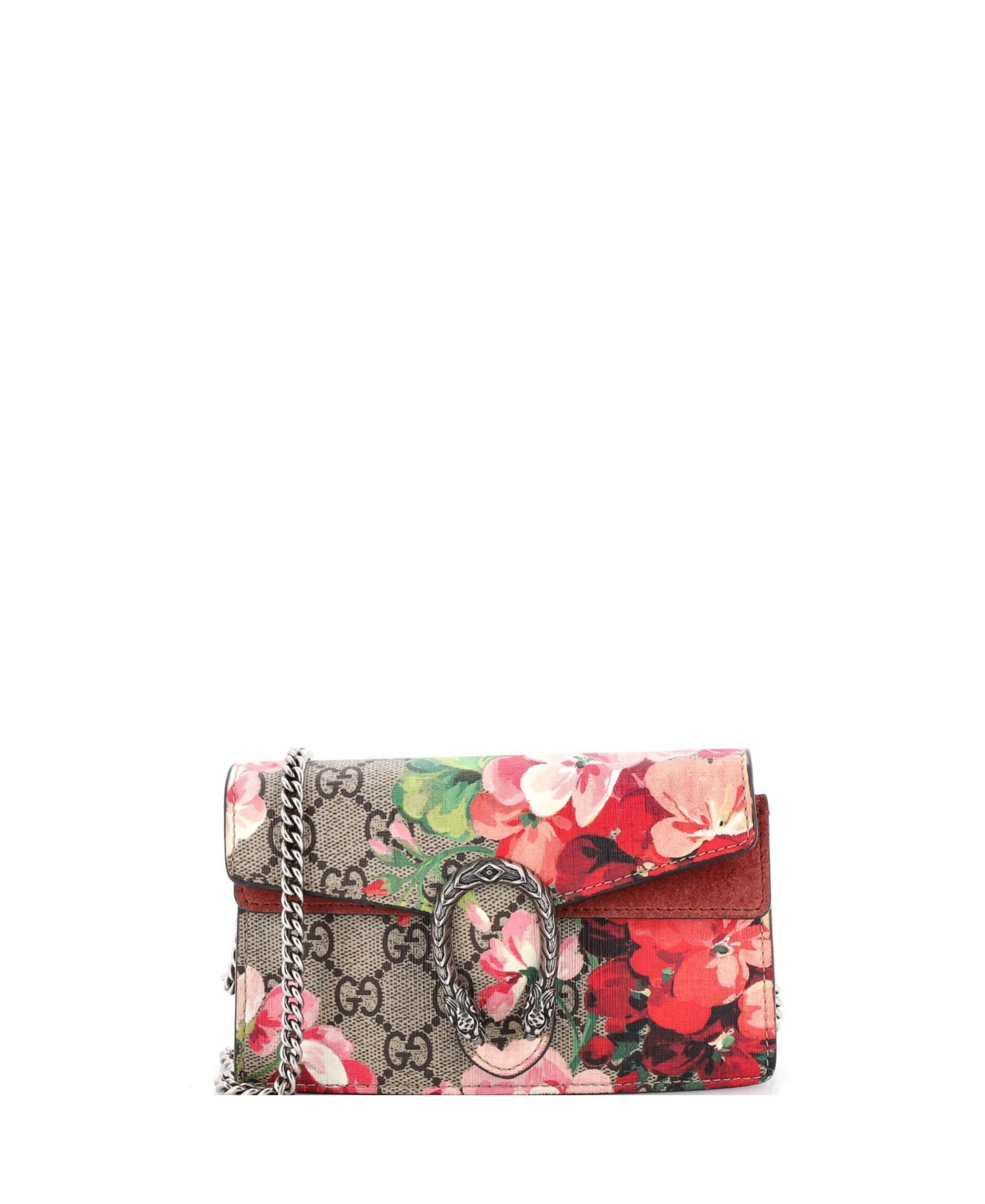 Gucci сумка Super Mini Dionysus Blooms Print GG Coated Canvas