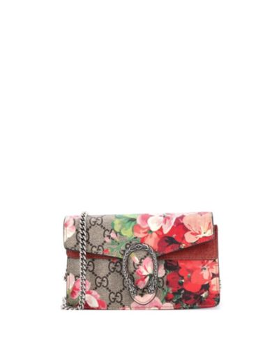 Gucci сумка Super Mini Dionysus Blooms Print GG Coated Canvas
