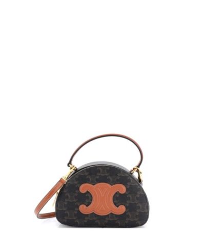 Pre-Owned Celine Half Moon Case Triomphe Coated Canvas with Leather