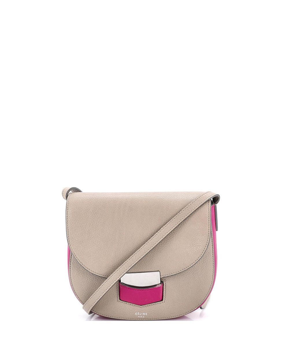 Pre-Owned Celine Small Trotteur Crossbody Bag Grainy Leather