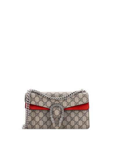 Pre-Owned Gucci Small Dionysus Bag GG Coated Canvas with Crystal Embellished Metal