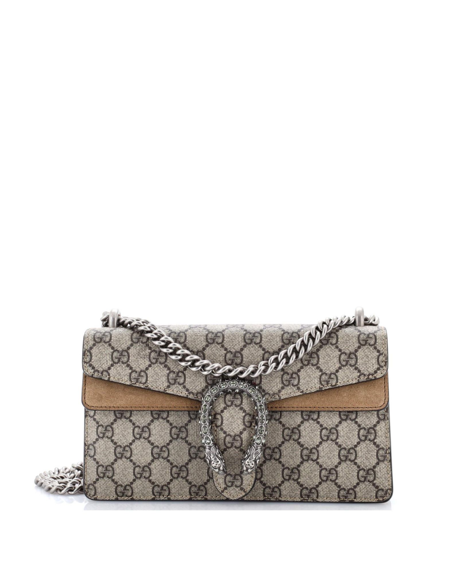 Pre-Owned Gucci Small Dionysus Bag GG Coated Canvas with Crystal Embellished Metal