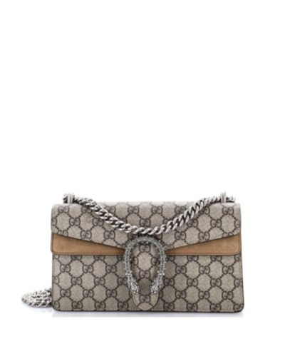 Pre-Owned Gucci Small Dionysus Bag GG Coated Canvas with Crystal Embellished Metal