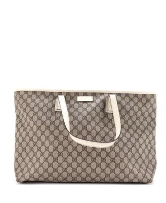 Pre-Owned Gucci Large Plus Tote GG Coated Canvas with Leather