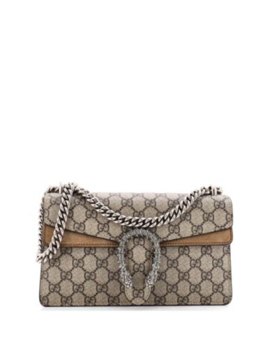 Маленькая сумка Gucci Dionysus из полотняного канваса GG с отделкой кристаллами