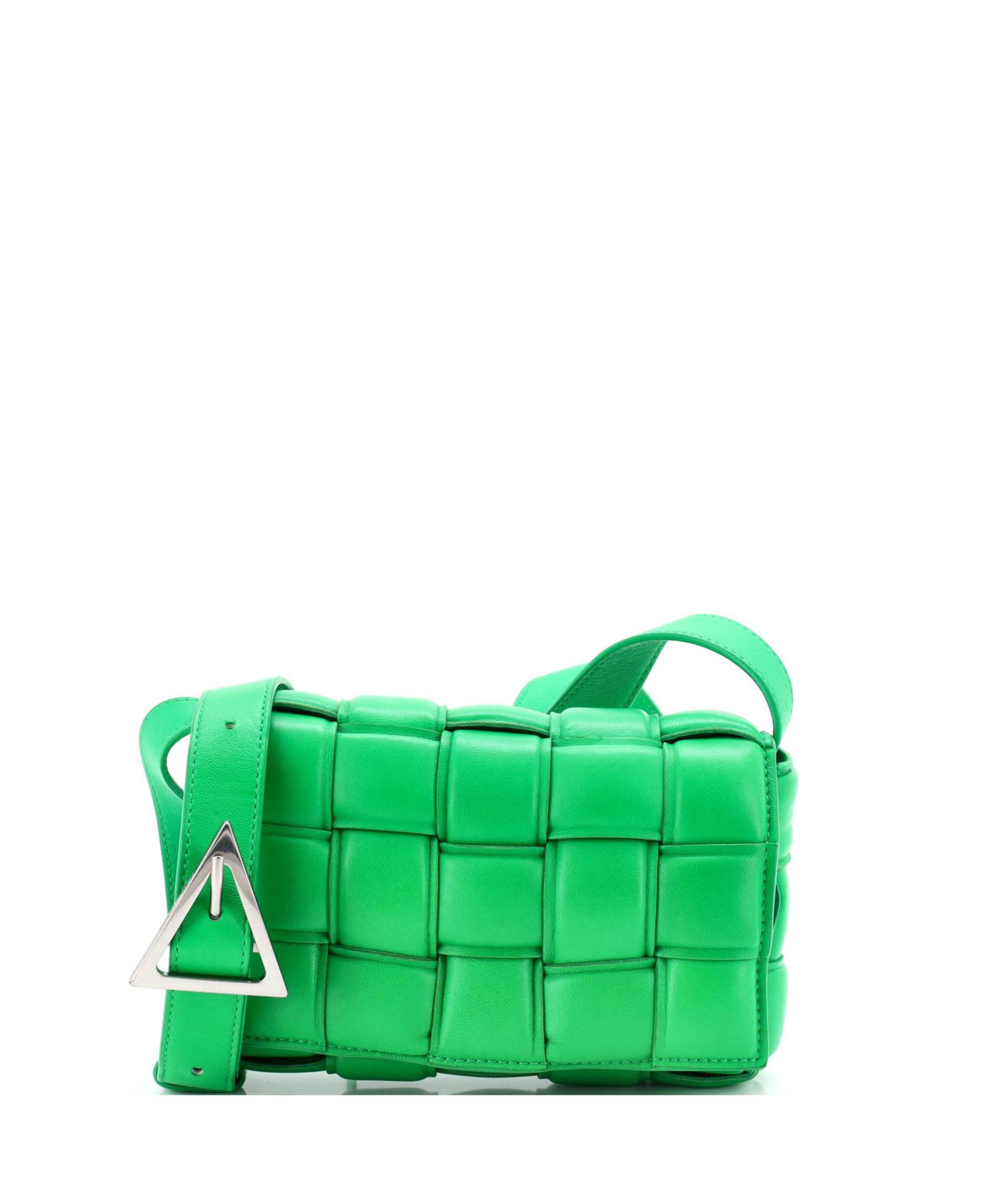 Pre-Owned Bottega Veneta Small Cassette Crossbody Bag Padded Maxi Intrecciato Leather