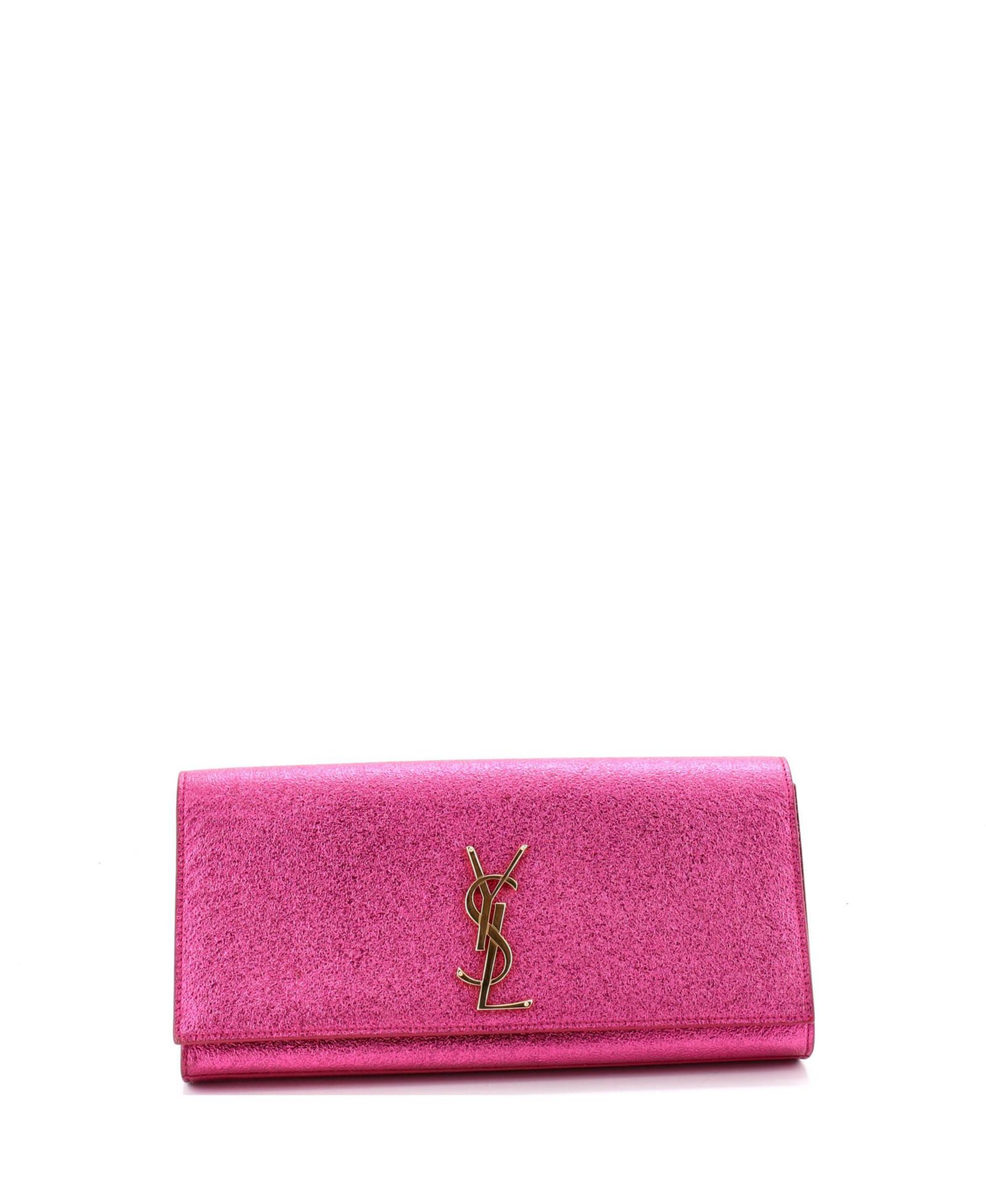 Б/у клатч Saint Laurent Long Classic Monogram из металлической телячьей кожи
