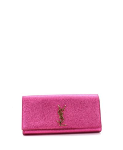 Б/у клатч Saint Laurent Long Classic Monogram из металлической телячьей кожи