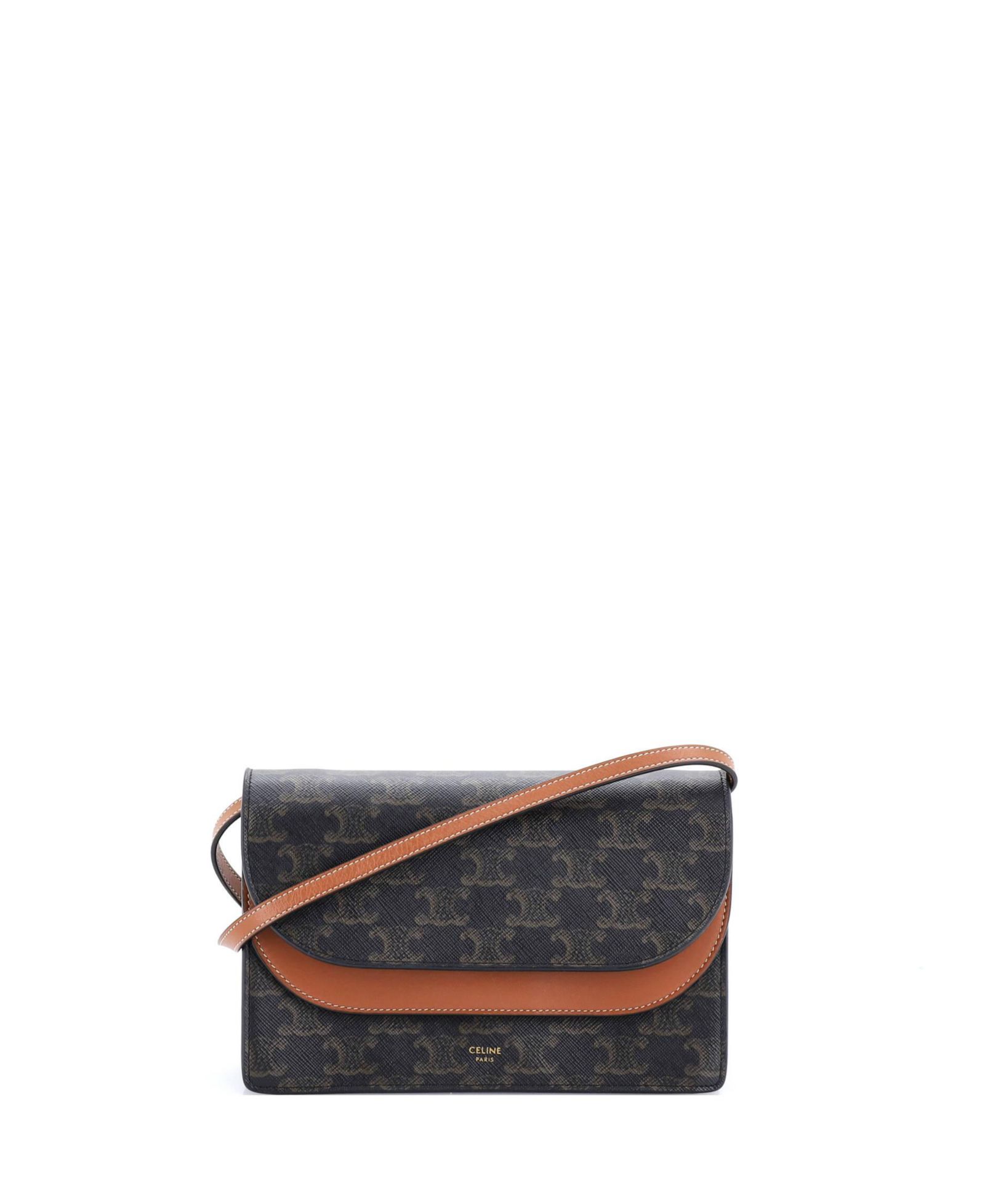 Pre-Owned Celine Wallet on Strap Triomphe Coated Canvas