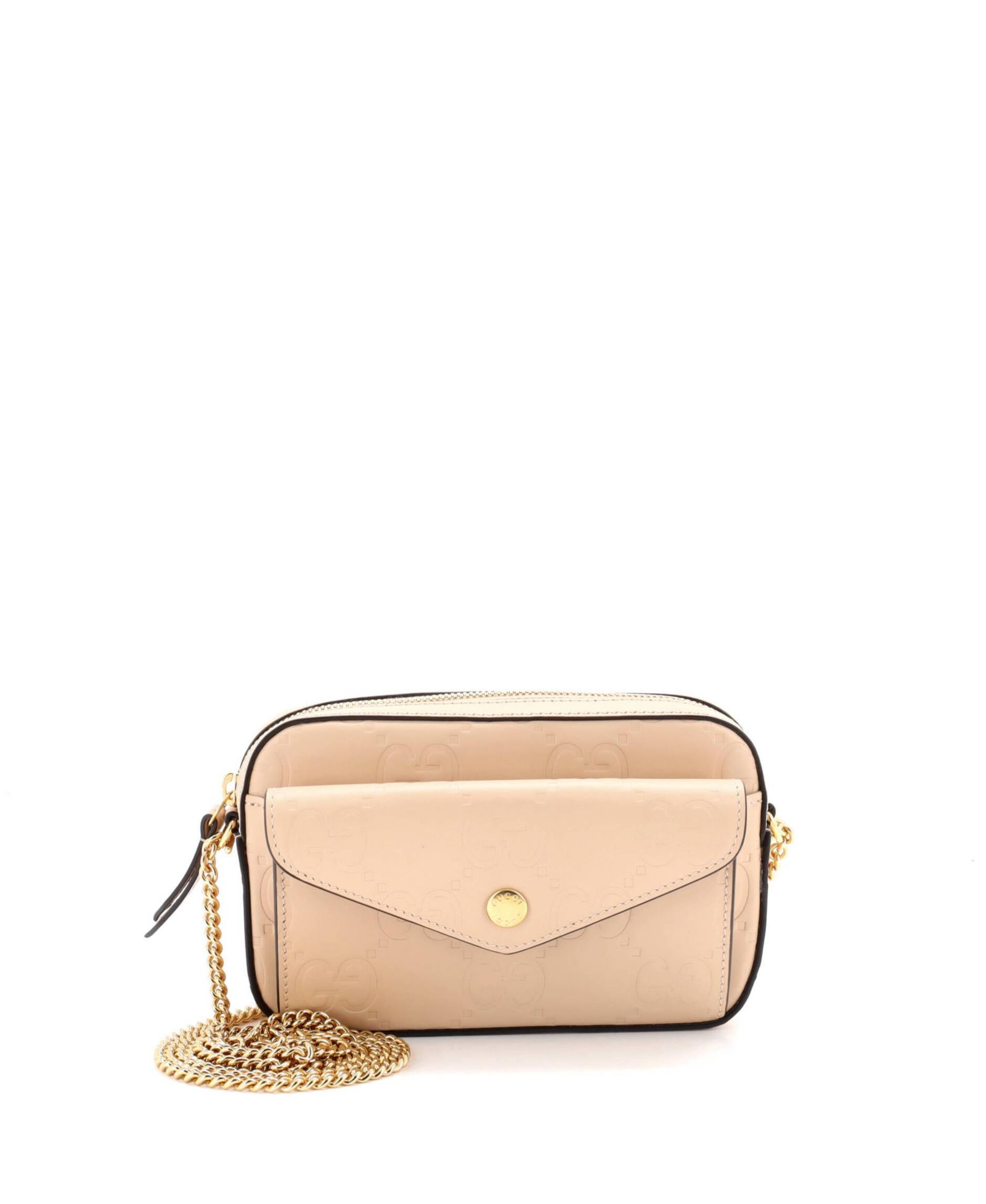 Сумка через плечо Gucci Super Mini Front Pocket Chain Jumbo GG Embossed Leather, б/у