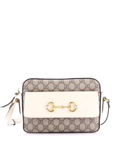 Подержанная сумка-камера Gucci Small Horsebit 1955 из канваса и кожи
