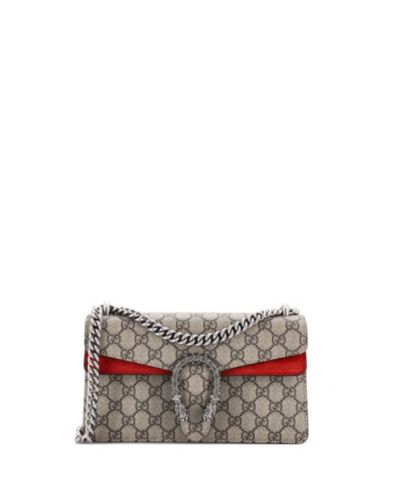 Сумка Gucci Dionysus Small GG Coated Canvas с отделкой кристаллами, б/у