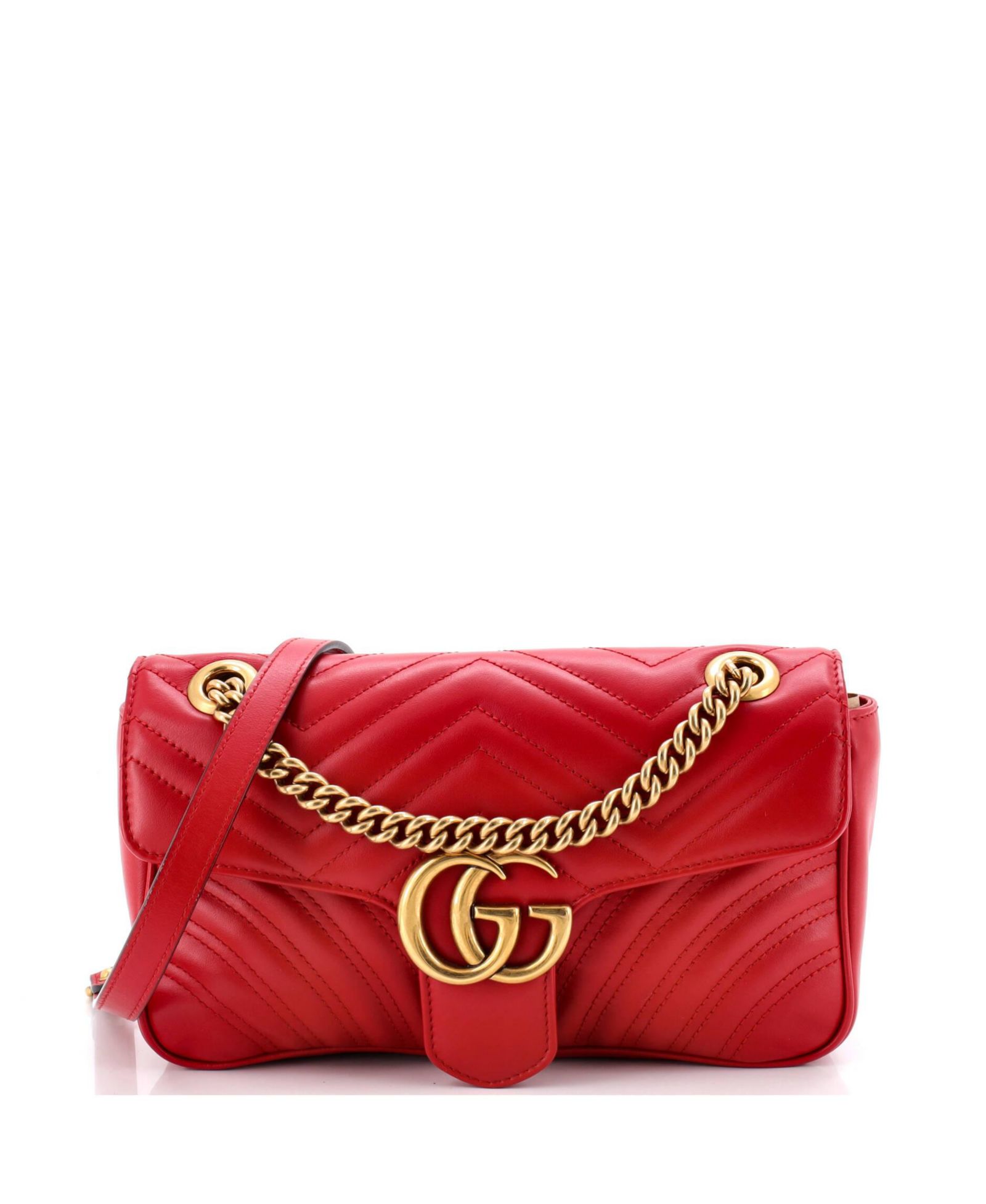 Pre-Owned Gucci Medium GG Marmont Flap Bag Matelasse Leather