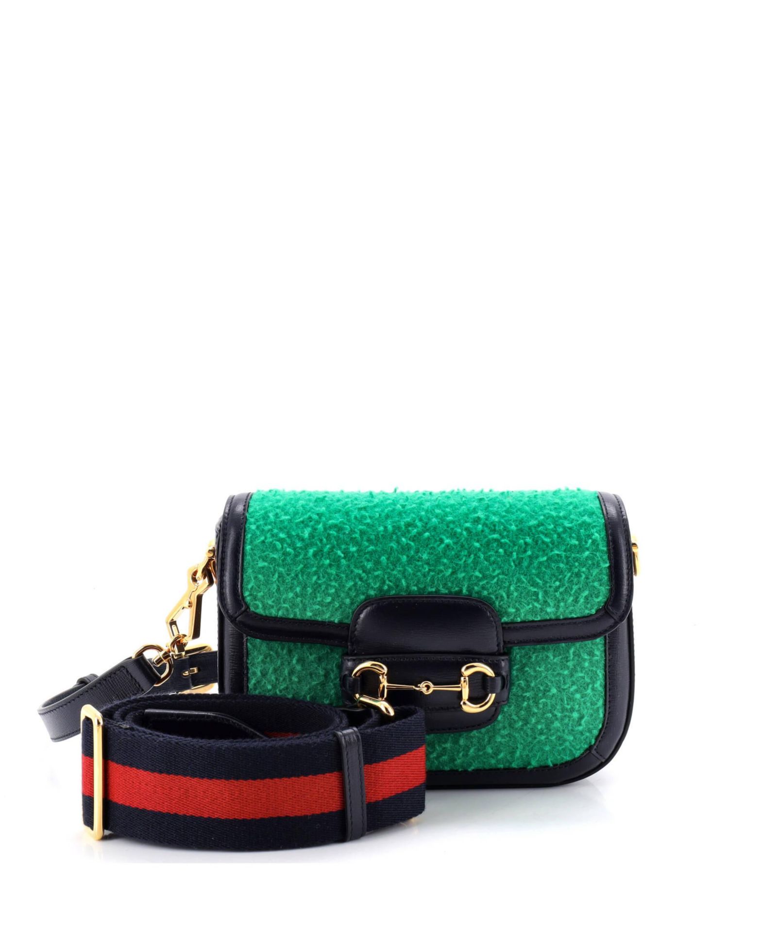Б/у сумка на плечо Gucci Mini Horsebit 1955 из шерсти