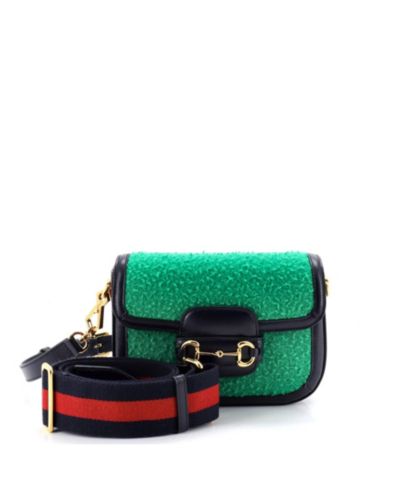 Б/у сумка на плечо Gucci Mini Horsebit 1955 из шерсти