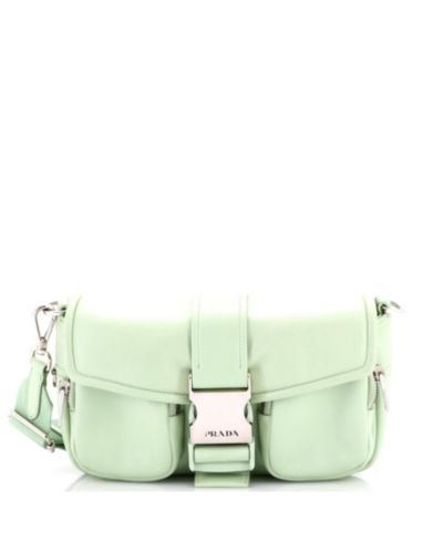 Pre-Owned Prada Small Padded Buckle Crossbody Bag Nappa Leather