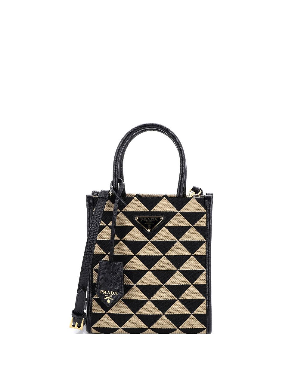 Pre-Owned Prada Mini Symbole Shopper Tote Jacquard