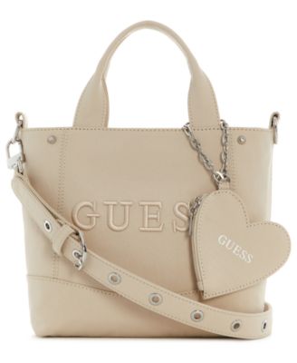 GUESS Sasha Small Heart Charm Tote Handbag