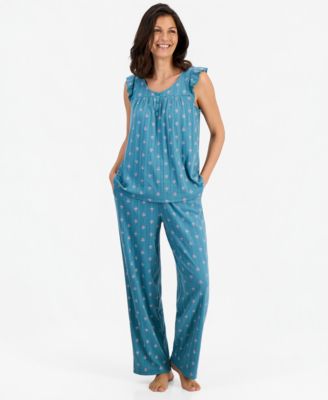 Женский комплект пижамы Charter Club Cotton-Blend Pointelle Flutter