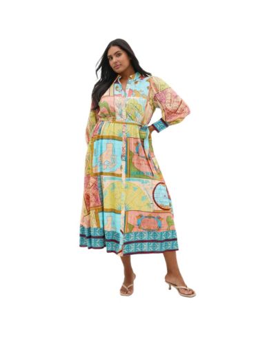 CITY CHIC Women's Paulo Print Maxi Dress