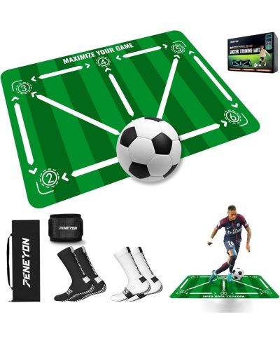 Коврик для тренировок Peneyon Soccer с регулируемым тренажером, Non-Slip для детей и молодежи