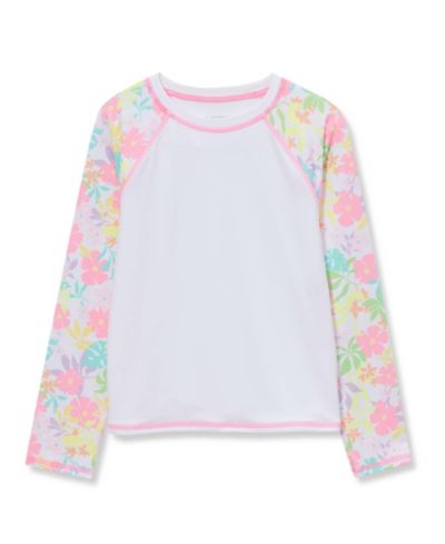 Детский плавательный костюм Lands' End Girls Chlorine Resistant Long Sleeve Crew Neck Rash Guard