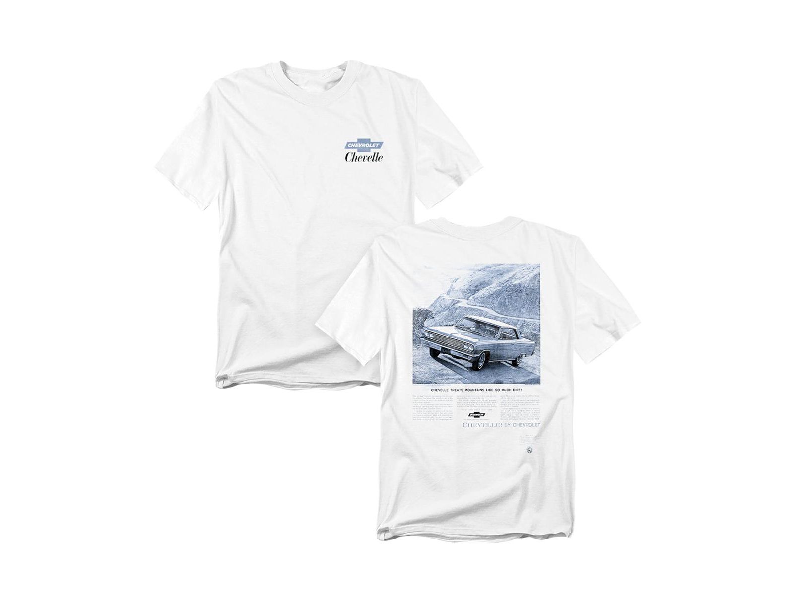 Corvette Men's Chevrolet Chevelle Mountain Ad Front Back T-Shirt
