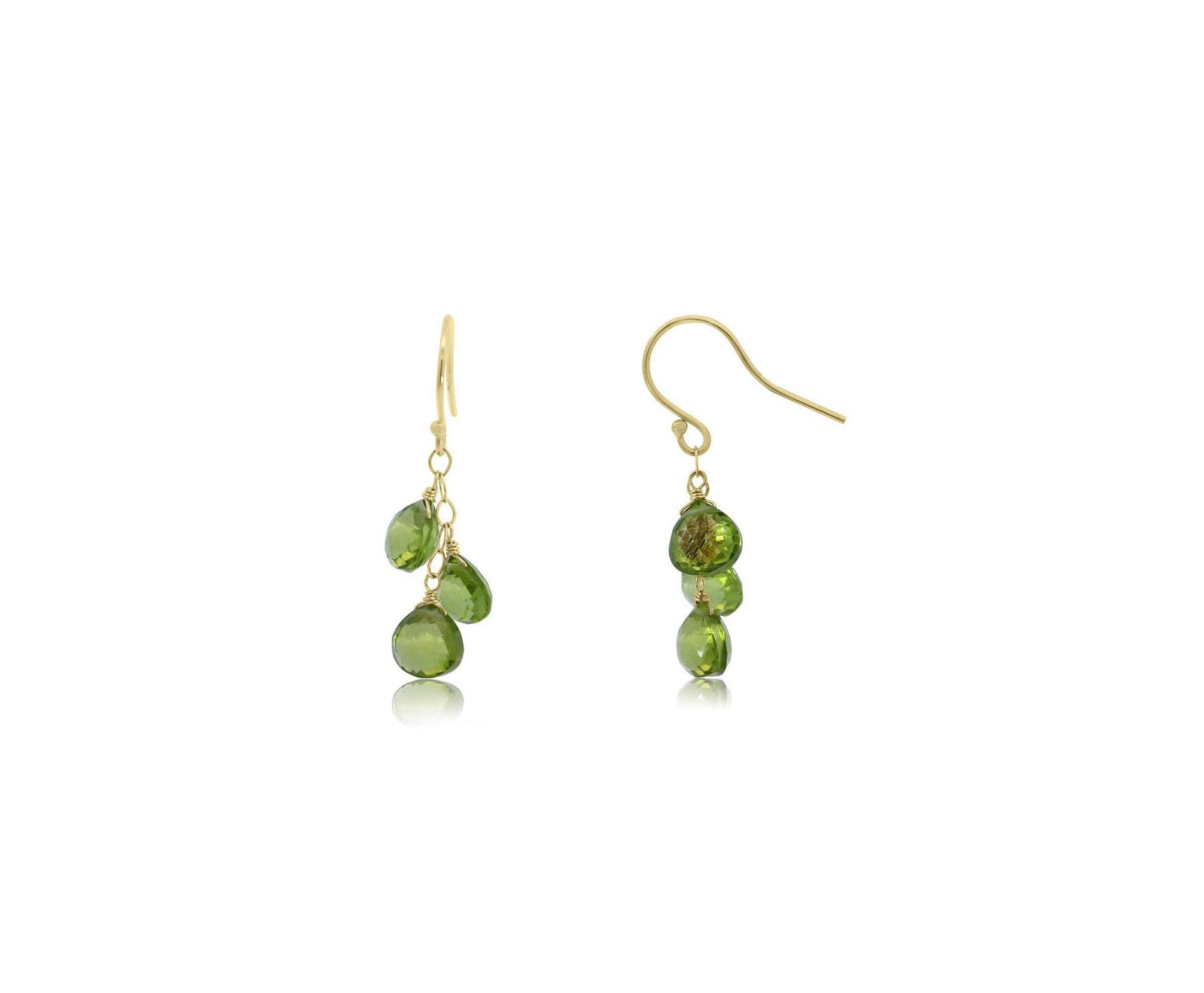 The Lovery Peridot Bead Dangle Earrings 14K Gold