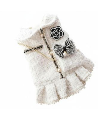 ARONKL Dog Princess Lolita Dress Tweed Cute Coat for Small Dogs Pet Girl Outfit