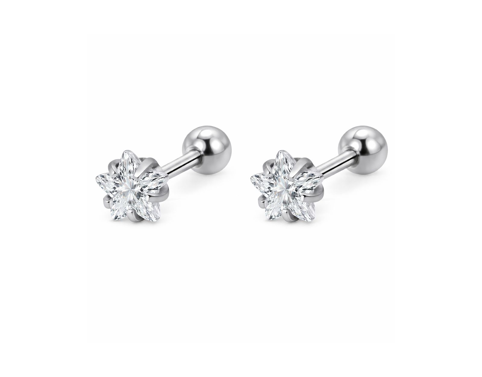 Серьги-гвоздики Rebl Jewelry Star CRYSTAL