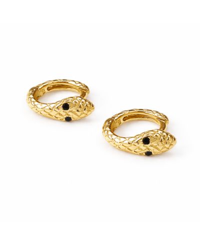 Rebl Jewelry women Snake Hoop Earrings